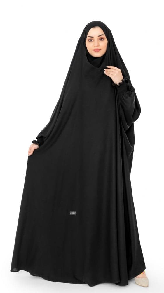 عباية رأس بكم مطاط عريض وكلفة