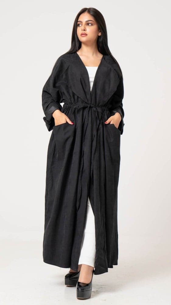 عباية بجيوب وربطه زم على الخصر