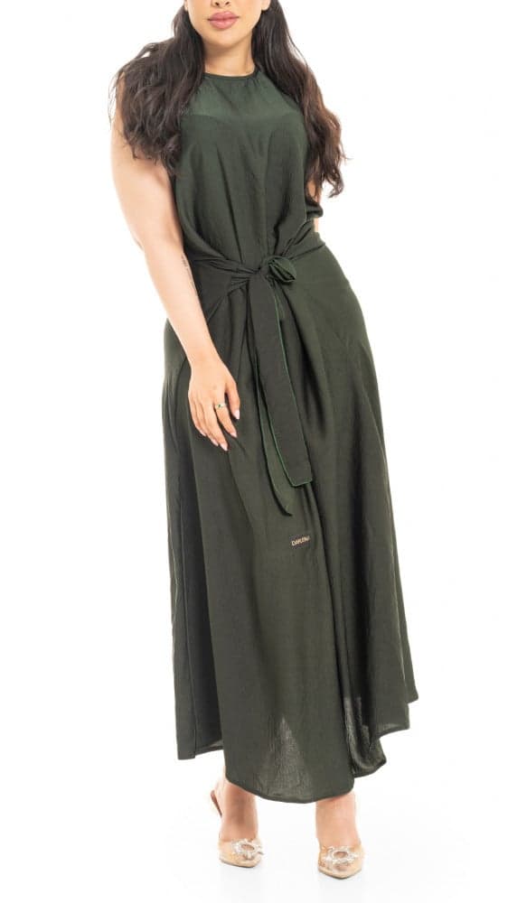 فستان عباية زيتي