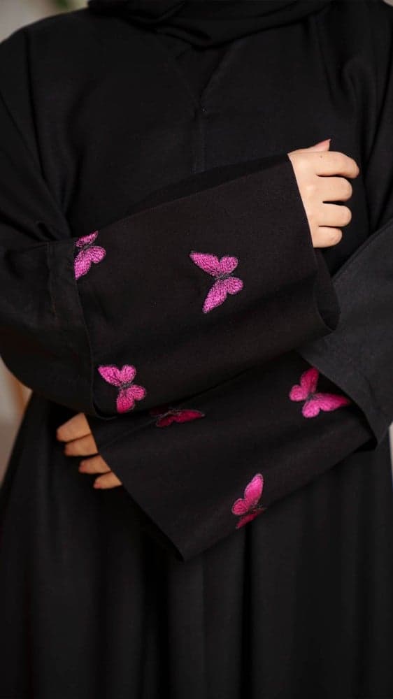 عباية باكمام متنوعه فراشات ألوان