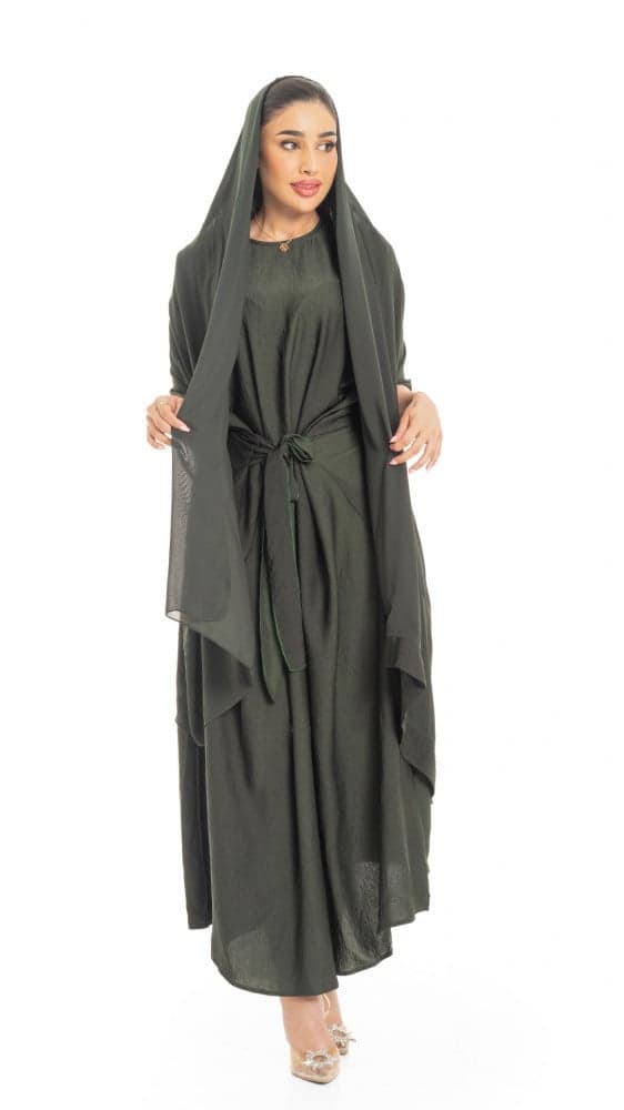 فستان عباية زيتي