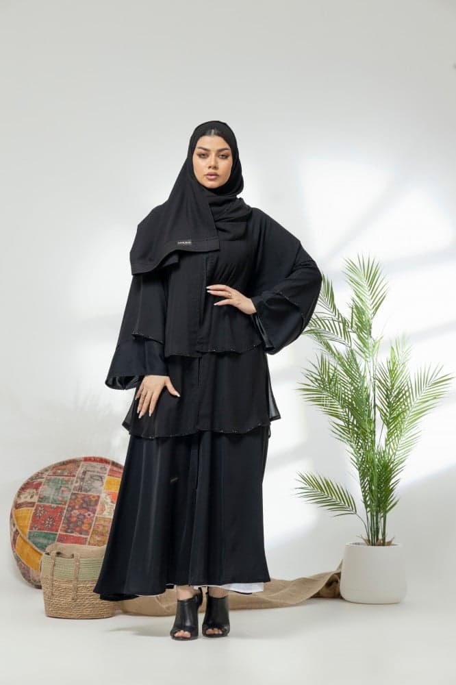 عباية سوداء طبقات متصله