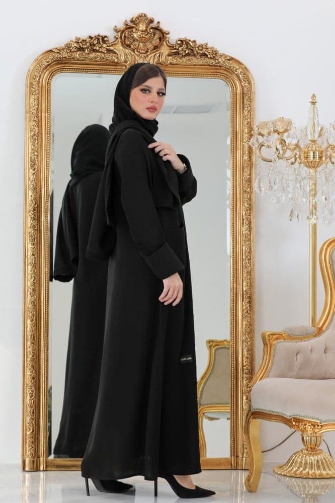 عباية كريب انترنت ملكي بسحاب مخفي وجيوب