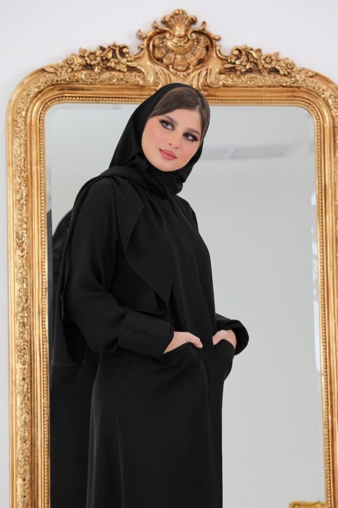 عباية كريب انترنت ملكي بسحاب مخفي وجيوب