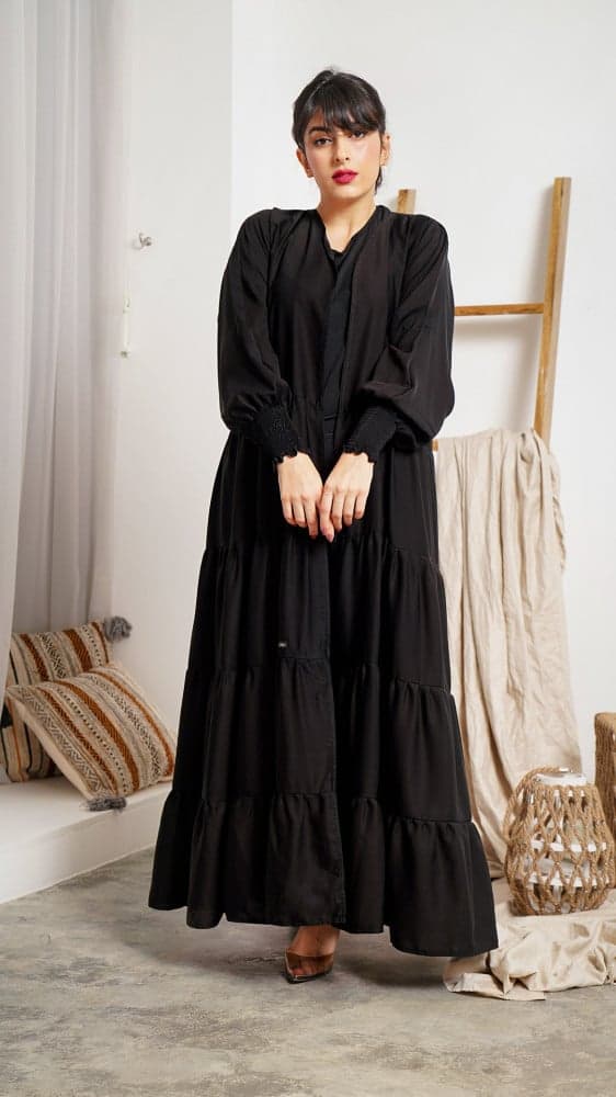 عباية كلوش مفتوحة بكم مطاط