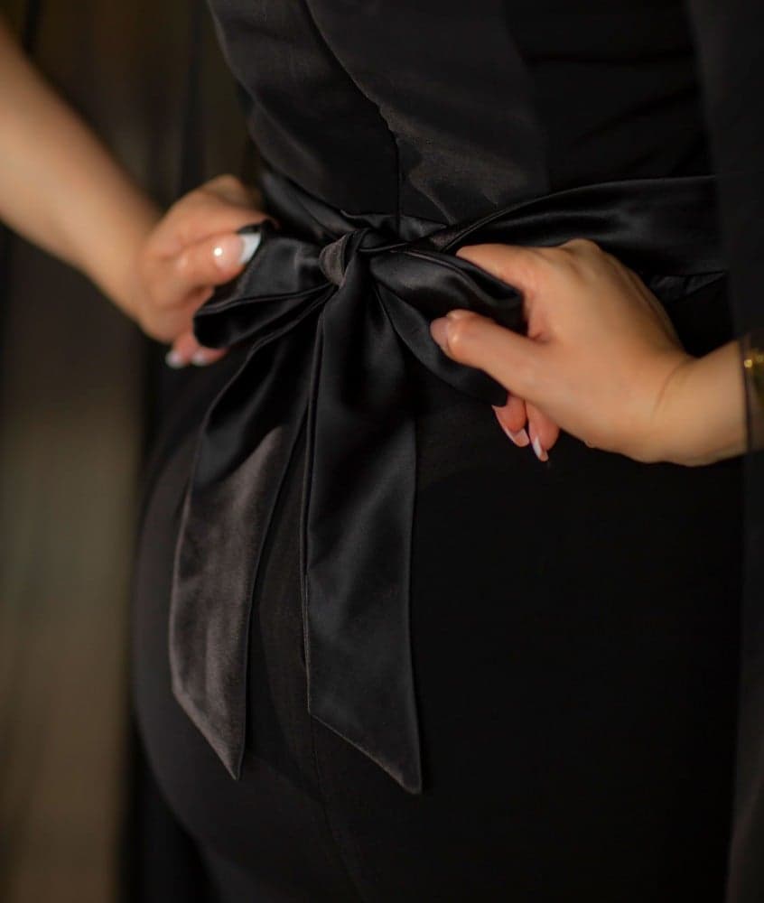 فستان سهرة اسود ناعم شيفون