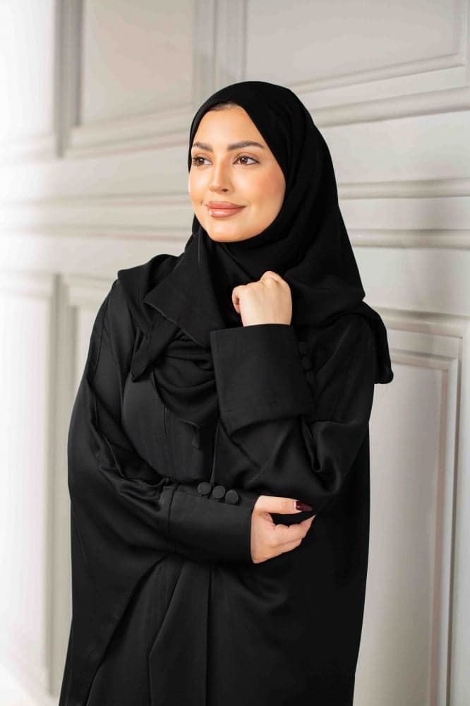 عباية بشت مفتوحة بأكمام أزره