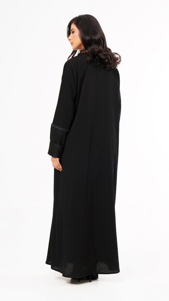 عباية بكرستال جانبي وعلى الاكمام