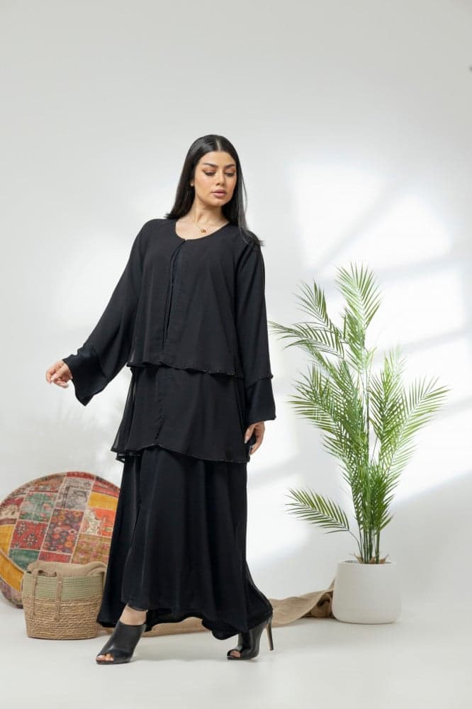 عباية سوداء طبقات متصله