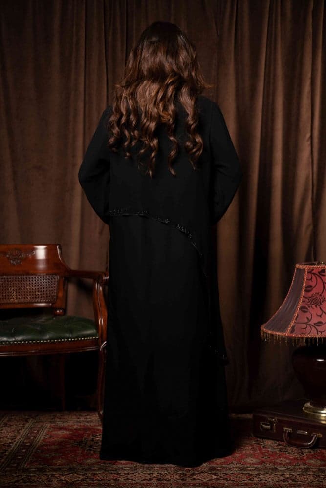 عباية طبقتين بقصه مزينه بفصوص