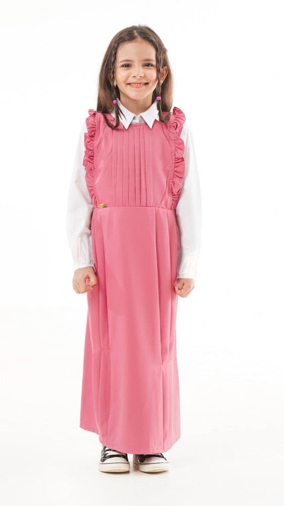 مريول ابتدائي وردى بقصة معاكسة