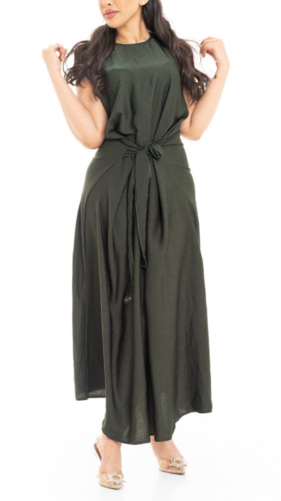 فستان عباية زيتي