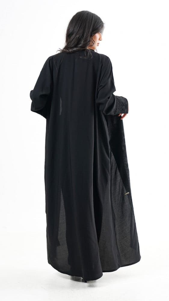 عباية لف بتطريز اسود
