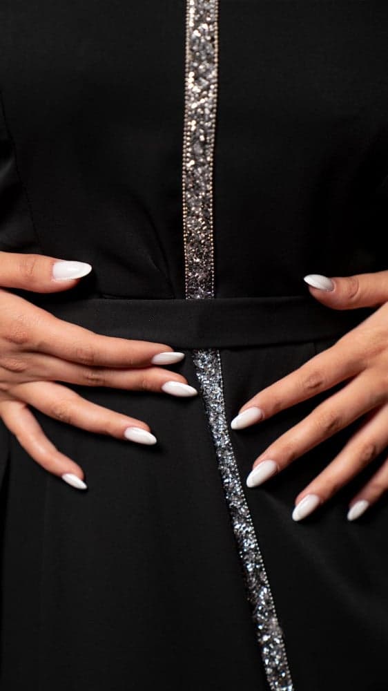 جلابية اسود باكمام طويلة