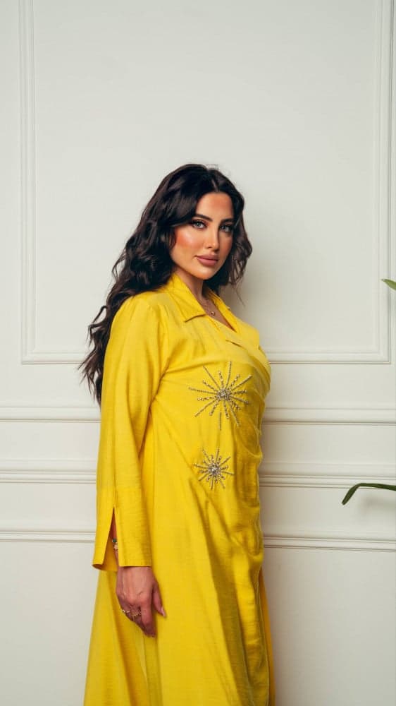 جلابية لف اصفر