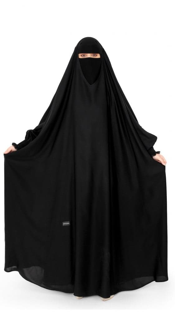 عباية رأس بكم مطاط عريض وكلفة