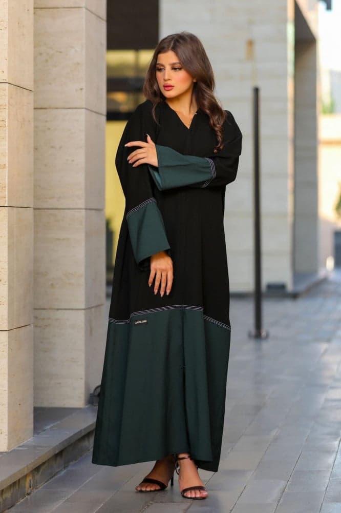 عباية مزينه بخامة التفتا الزيتي