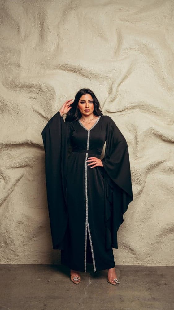 جلابية اسود باكمام طويلة