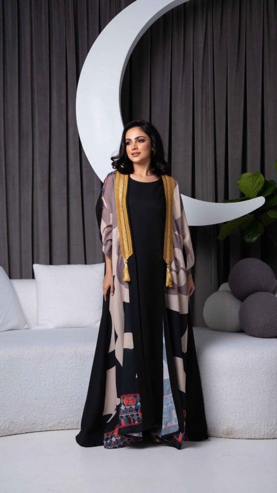 جلابية بشت قطعتين فخمة