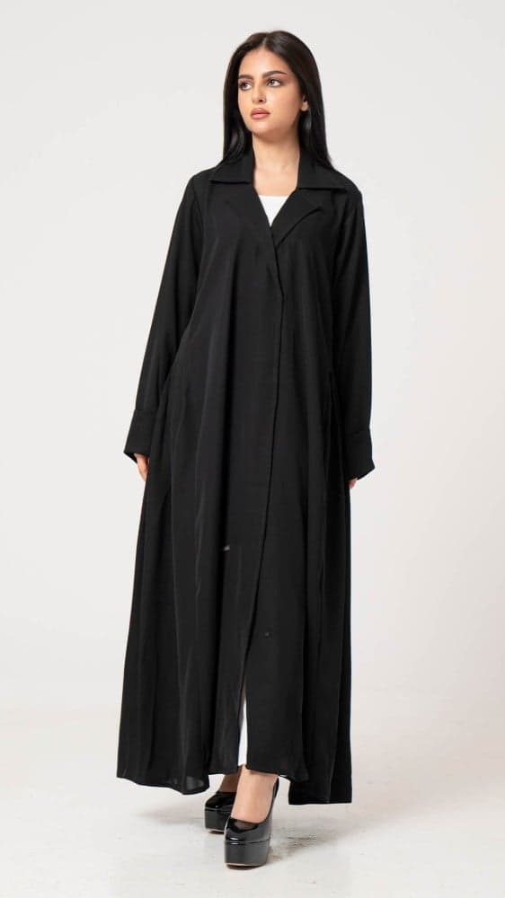 عباية بياقه رسمية وكسرات جانبية