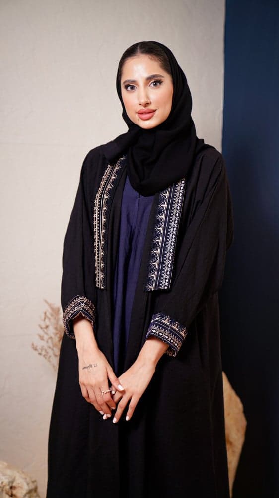 عباية فستان مشبوك كحلي