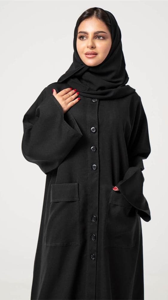 عباية بأزرة أسود