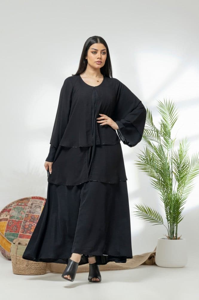 عباية سوداء طبقات متصله