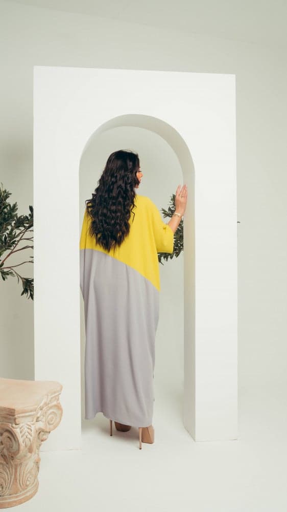 جلابية اصفر ورصاصي