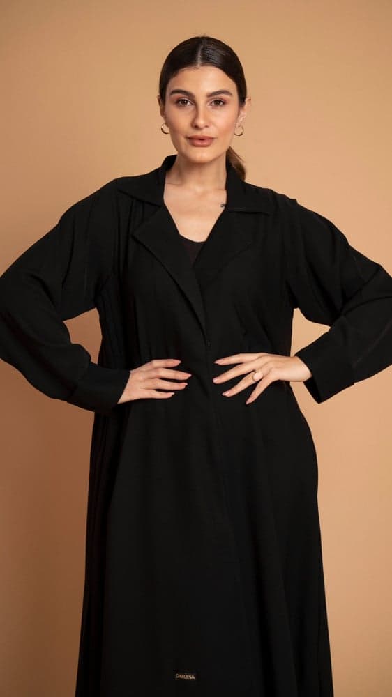 عباية بياقه رسمية وكسرات جانبية