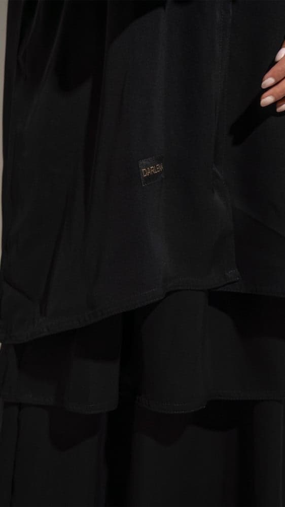 عبايه قطعتين ب3 طبقات واكمام مطاط