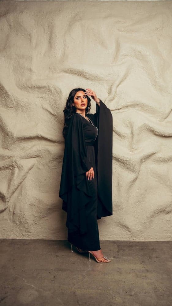 جلابية اسود باكمام طويلة