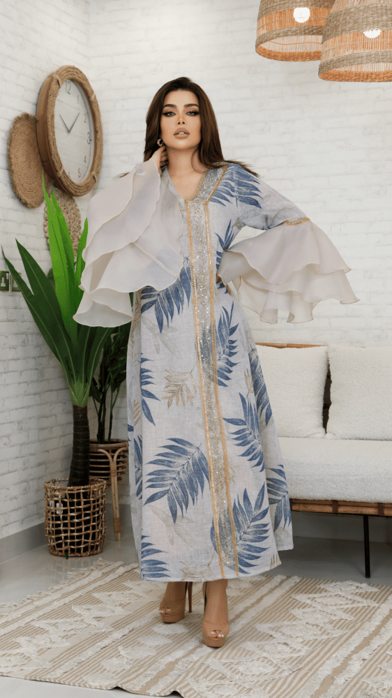 جلابية مشجرة باكمام كلوش