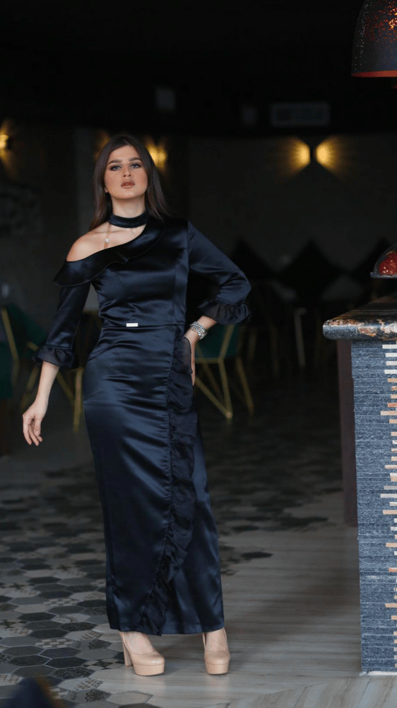فستان سهرة اسود فخم للمناسبات
