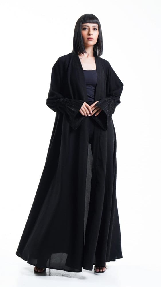 عباية مفتوحة باكمام كلوش مطاط