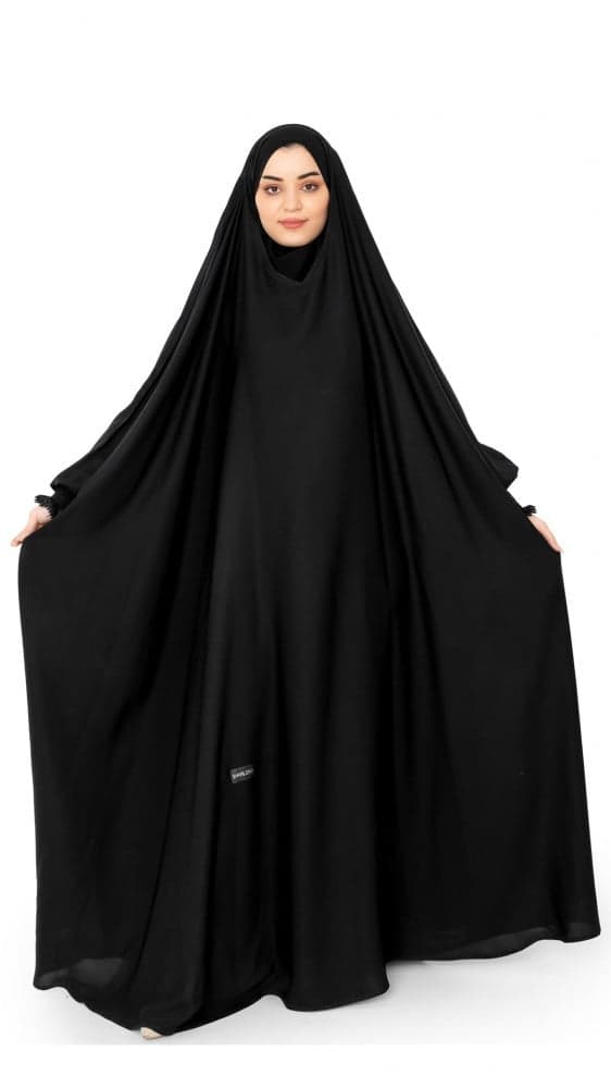 عباية رأس بكم مطاط عريض وكلفة