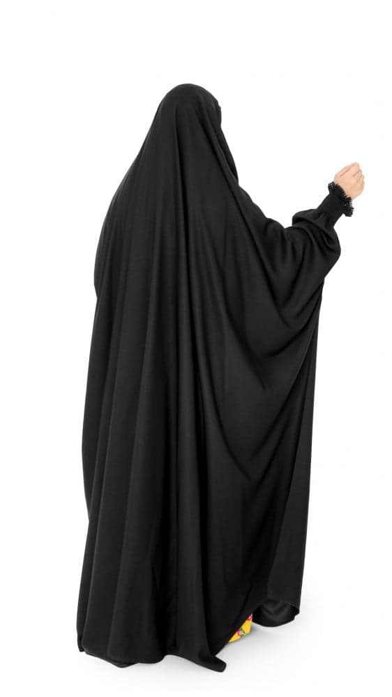 عباية رأس بكم مطاط عريض وكلفة