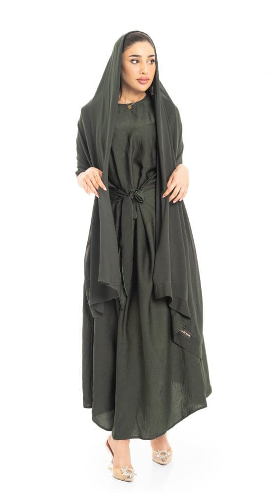 فستان عباية زيتي