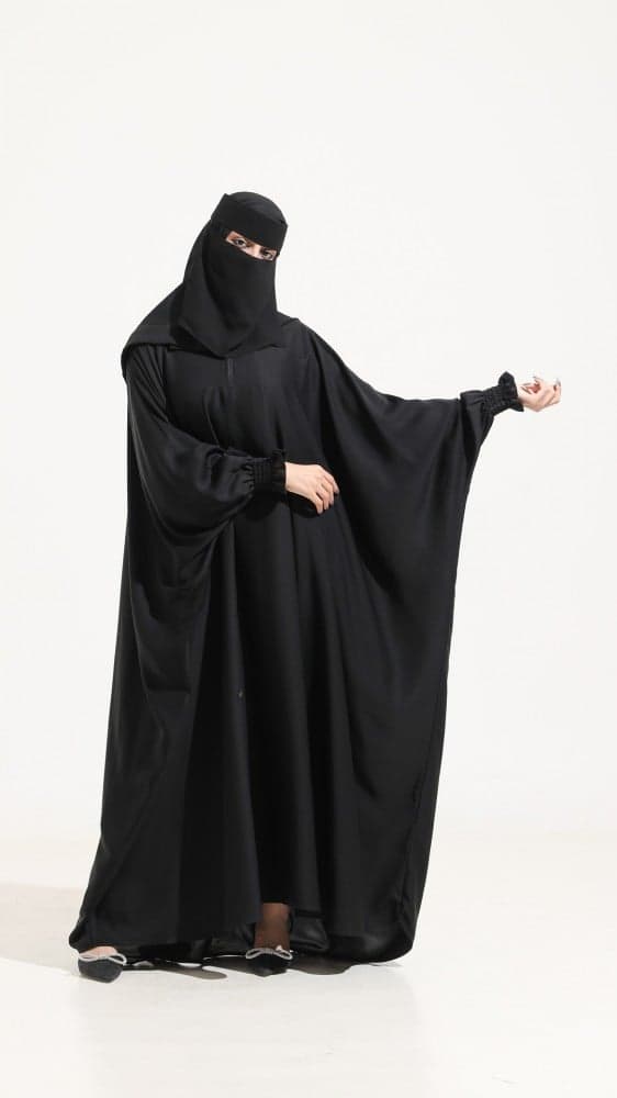 عباية بشت بكم مزموم وكشكه ناعمة