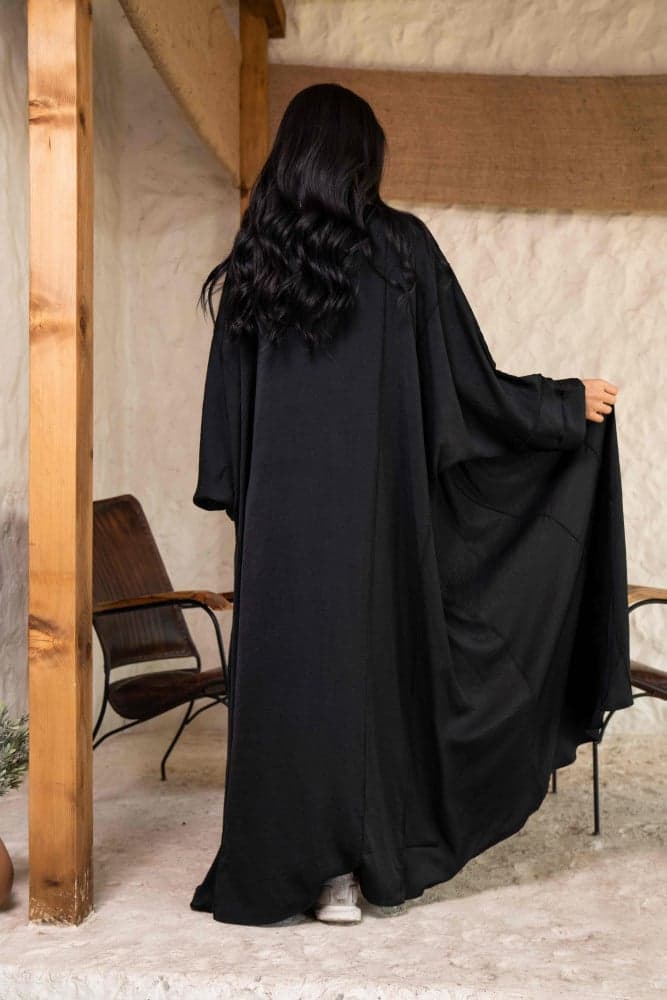 عباية قصة مستقيمة مع فستان ربط