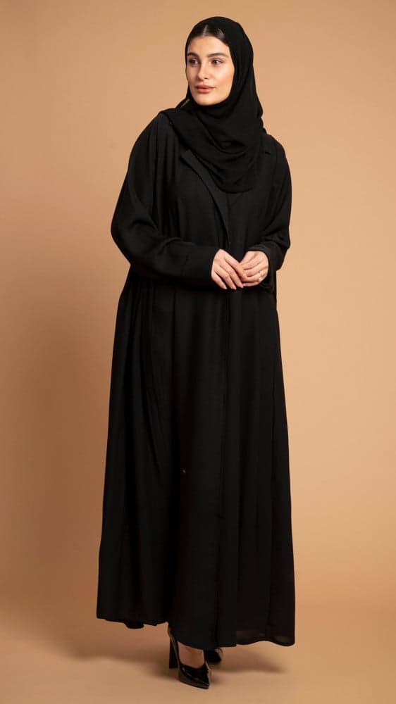 عباية بياقه رسمية وكسرات جانبية