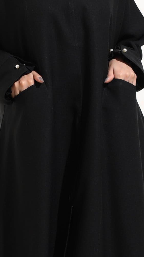عباية بجيوب بأكسسوار اكمام