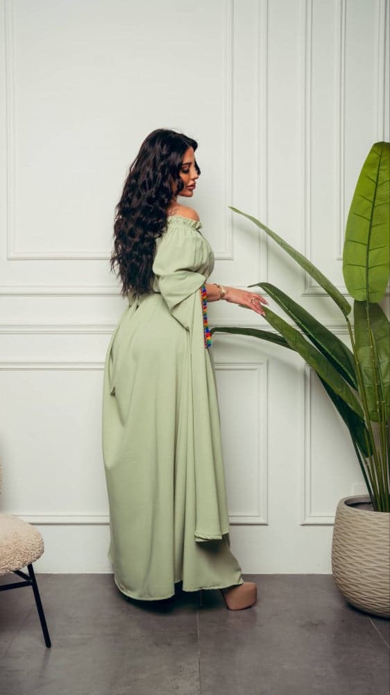 جلابية تفاحي بحزام