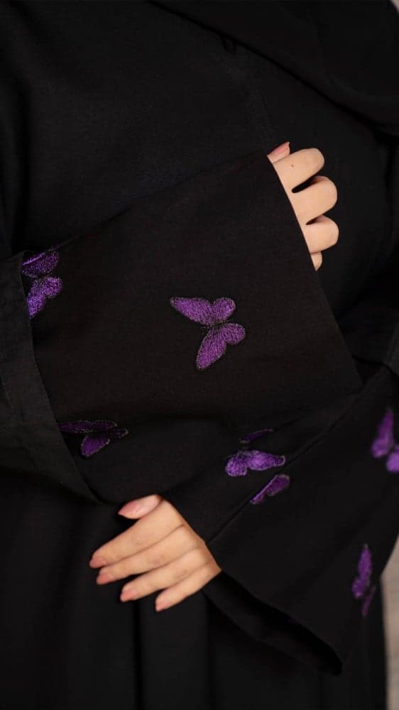 عباية باكمام متنوعه فراشات ألوان