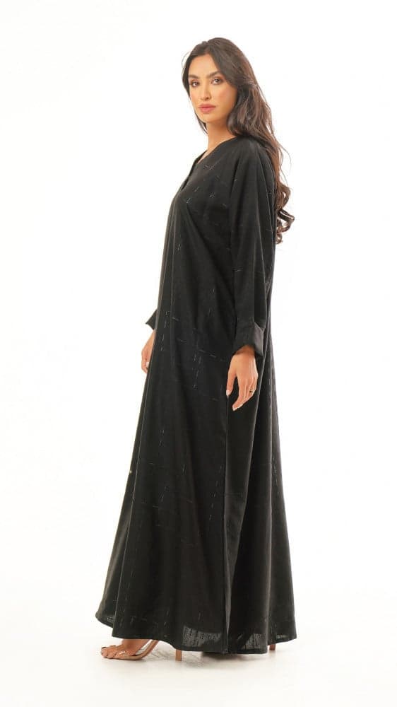 عباية بخطوط مربعات من نفس الخامة