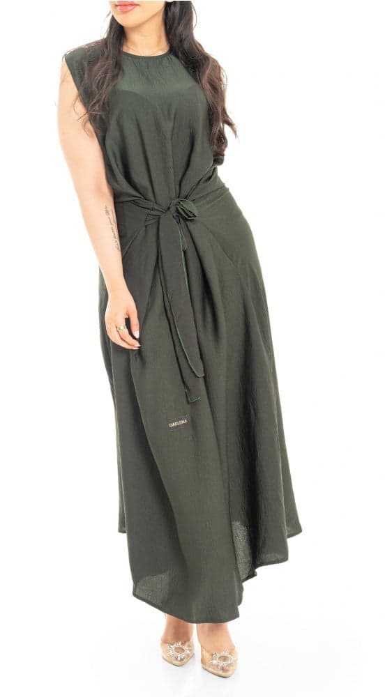 فستان عباية زيتي