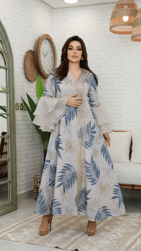 جلابية مشجرة باكمام كلوش