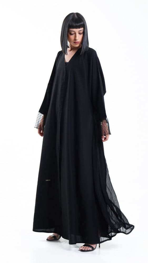 عباية كلوش باكمام دانتيل