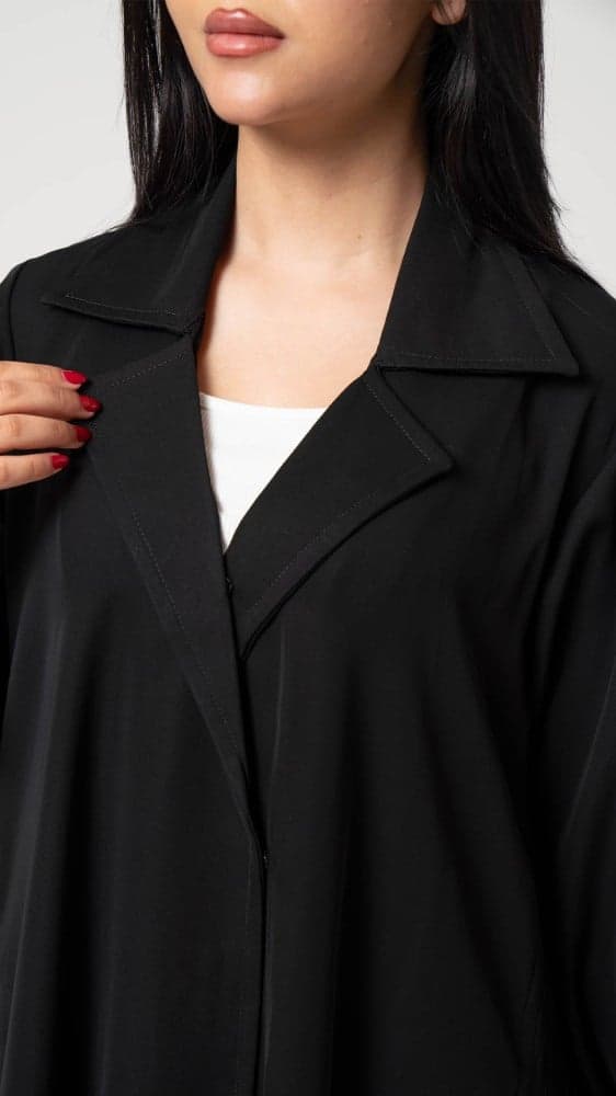 عباية بياقه رسمية وكسرات جانبية