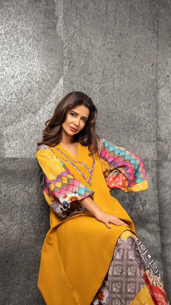 جلابية باكمام ملونة