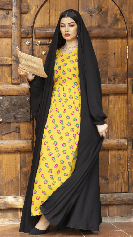 عباية رأس مفتوحة اكمام مطاط